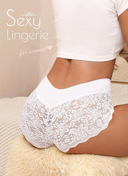 ALL OF SHE Lace Boyshort Sexy Underwear Womens Panties Plus Size Lingerie