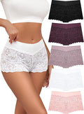 ALL OF SHE Lace Boyshort Sexy Underwear Womens Panties Plus Size Lingerie