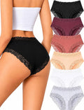 ALL OF SHE Womens Cotton Underwear Cheeky Lace Bikini Panties Sexy Briefs Soft Breathable Lingerie for Ladies Underwear Pack